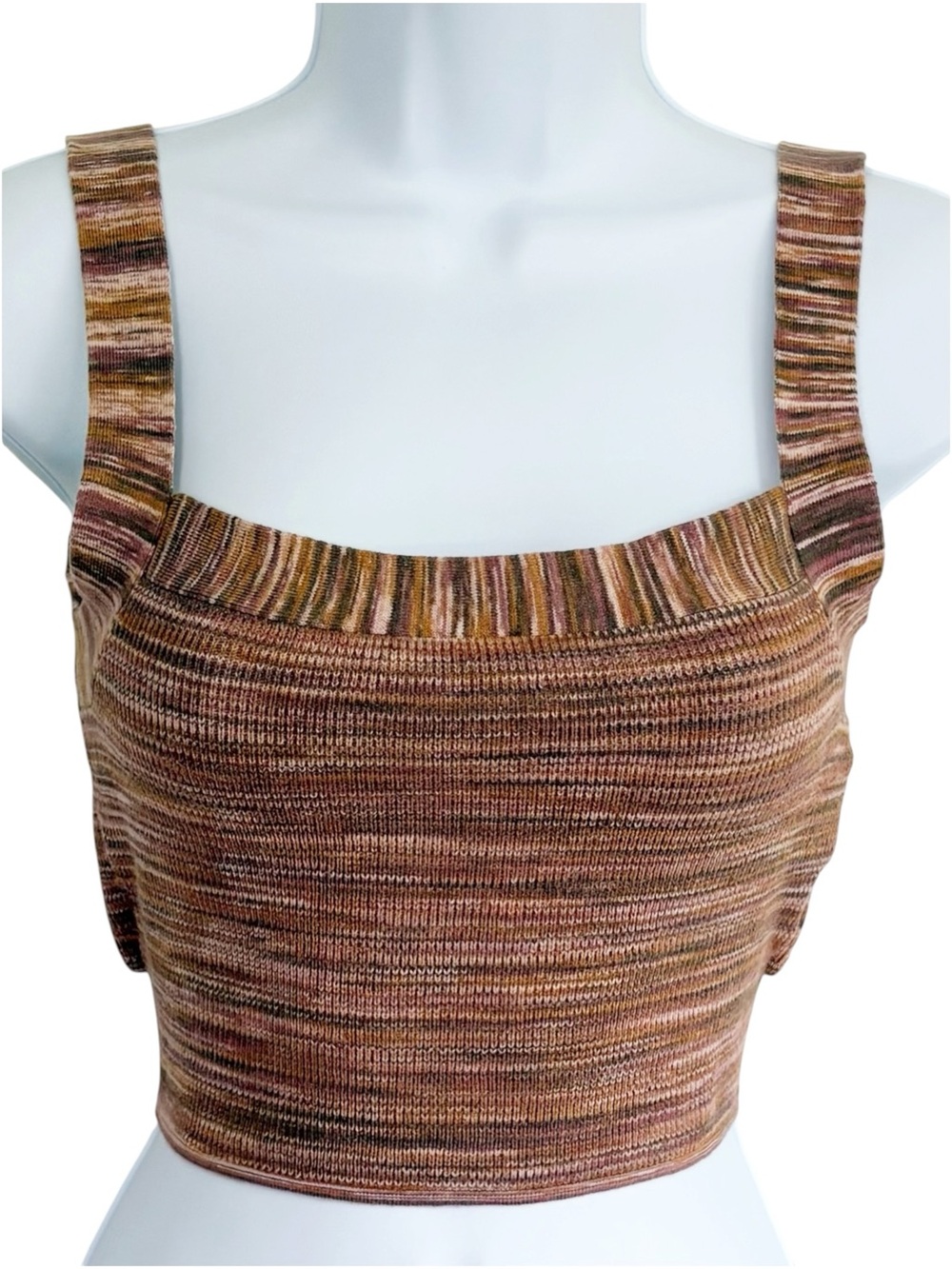 MADEWELL Space Dyed Tie Back Crop Sweater Tank Small Linen Blend Knit Top - Picture 2 of 8